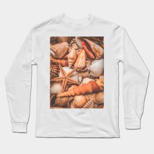 Summer Seashell Starfish Sea Relax Vacation Long Sleeve T-Shirt